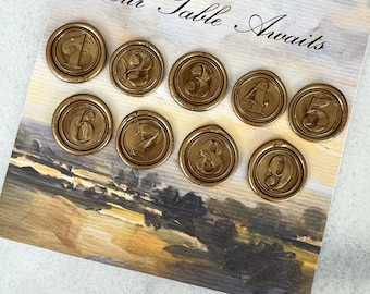 Numbers 1-9 Wax Seal Set of 9, Wedding wax seal, table numbers, birthday number wax seal, Wedding place cards