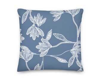 Oversized Meadow in Blue Pillow