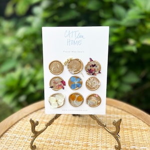 Ensemble de cachets de fleurs de cire d'or, cachet de cire de mariage, cachets de cire de fleurs