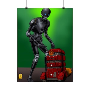 18x24 Star Wars K2SO and B2EMO droids from Andor Matte Vertical Posters for Home Decor
