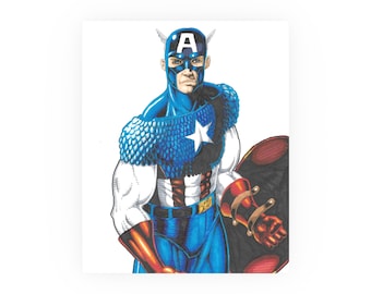 9 x 11 originele Captain America-illustratieprint Premium matte verticale posters