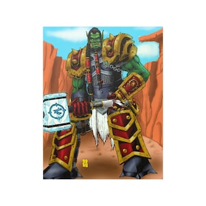 11 x 14 Thrall from World of Warcraft Original Art Print Satin Posters (210gsm)