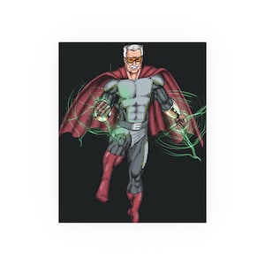 9 x 11 Excelsior Stan Lee inspired Superhero original art print