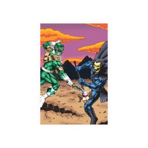 Green Ranger vs Skeletor 24x36 Original Art Print Premium Matte Vertical Posters