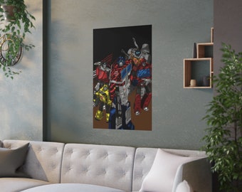 Autobots Art Print, Transformers Illustration, Satin Poster