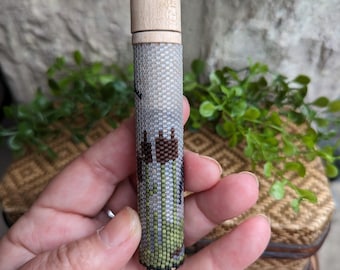 Heron Long Beaded Needle Case Pattern