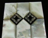 Vtg Compact 39 40 39 s- 39 50 39 s Flair 5th Avenue Lucite Mother of Pearl Heavy Powder Compact