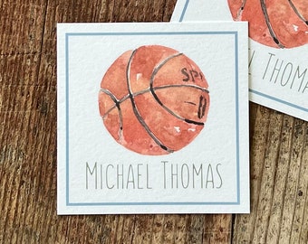 Watercolor Basketball Calling Cards for Boys: Set of 25