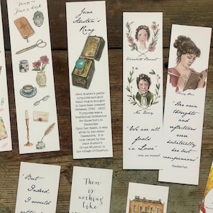 Jane Austen Bookmarks - Elizabeth Bennett, Jane Austen, Tea, Persuasion, Emma, quotes, Pride & Prejudice, Mr. Darcy, Sense and Sensibility