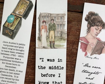 Jane Austen Bookmarks - Elizabeth Bennett, Jane Austen, Tea, Persuasion, Emma, quotes, Pride & Prejudice, Mr. Darcy, Sense and Sensibility