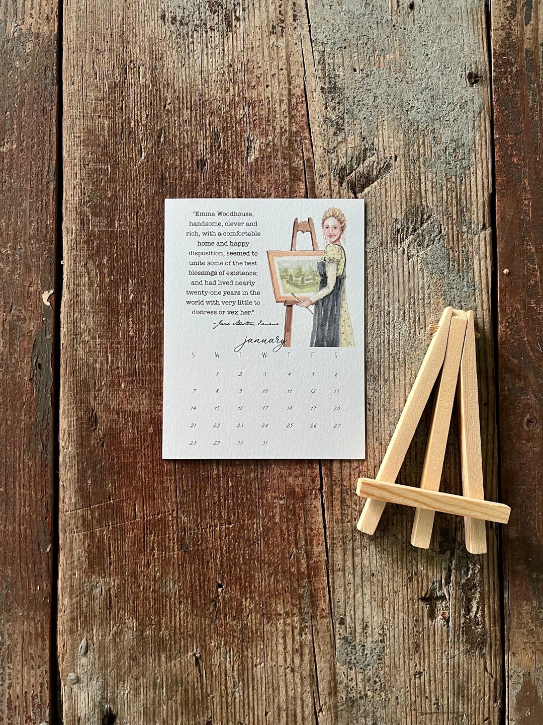 Jane Austen Calendar 2025 Watercolor Sketchbook Desk Etsy