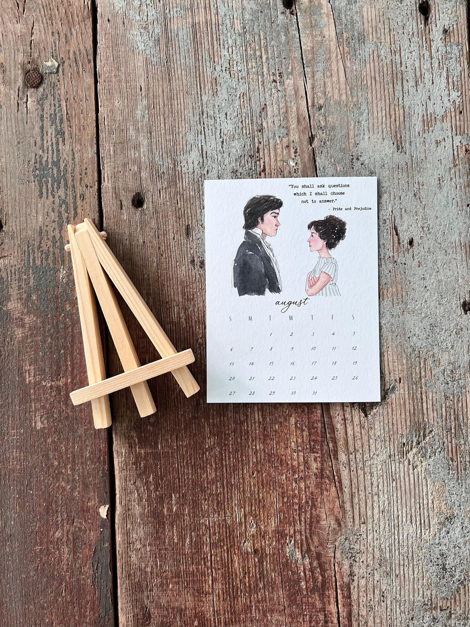jane-austen-calendar-2023-watercolor-sketchbook-desk-etsy