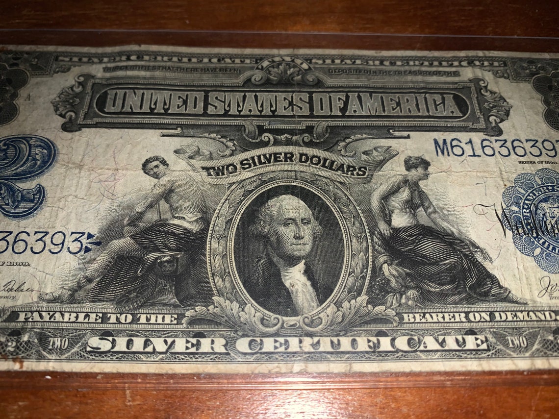 Two Dollar Silver Certificate 1899 Etsy Two Dollar Silver Certificate 1899 Etsy