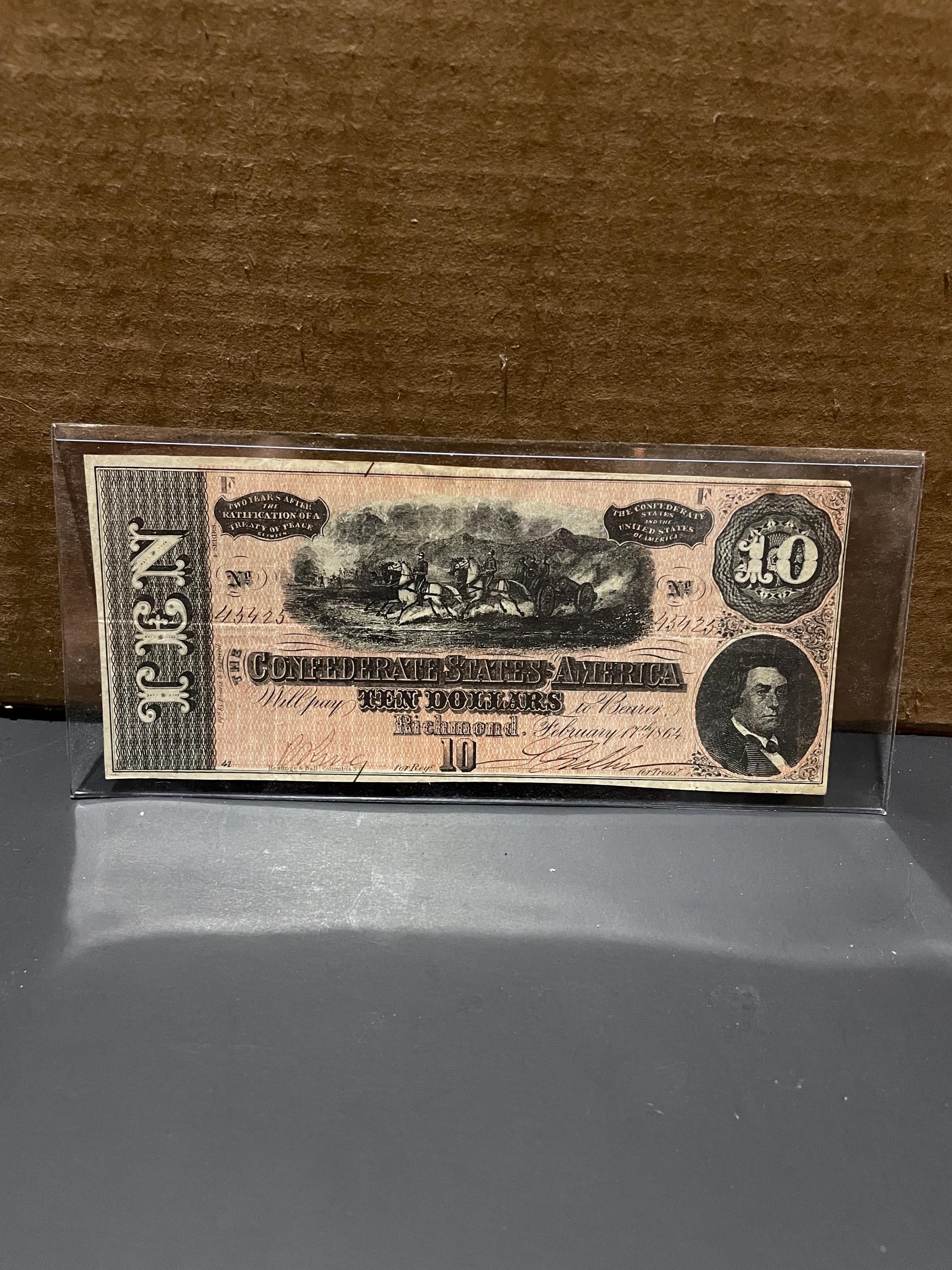 アメリカ 南北戦争期 1864年50ドル紙幣 南部連合国 旧貨幣 古札 匿名配送 アメリカ連合国(南部) レプリカ紙幣セット - ミリタリーショップ