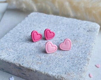 Stud earrings HEART | Valentine's Day | heart | Polymer clay