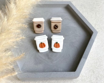 Pumpkin Spice Latte | Polymer Clay Ohrstecker | Coffee to go