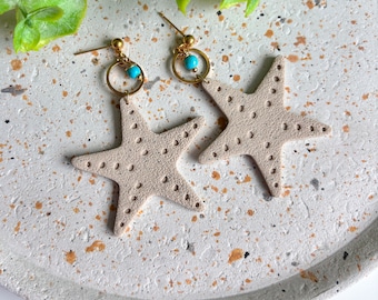 Statement earrings STARFISH | Beach | Polymer clay