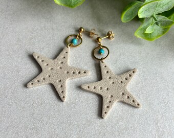 Boucles d'oreilles tendance STARFISH | Plage | Argile polymère