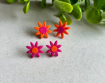 Stud earrings DAISY | Flowers | Polymer Clay