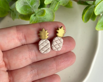 Stud earrings | Pineapple | Polymer Clay