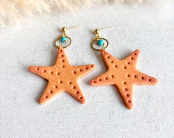 Statement earrings STARFISH | Beach | Polymer clay