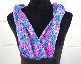 Bisexual pride handmade infinity scarf