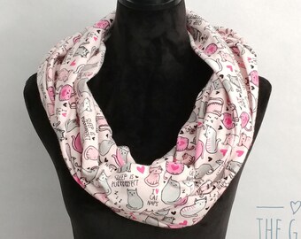 Cat love super long infinity scarf