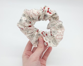 Line drawings handmade fabric scrunchie