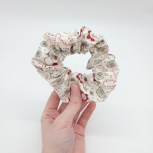 Line drawings handmade fabric scrunchie