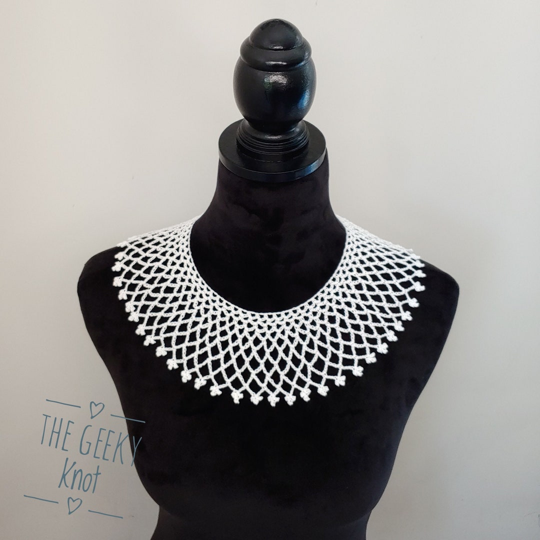 The Favorite Jabot Handmade Lace Collar, 20 Length RBG Collar Etsy