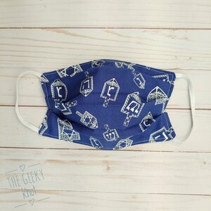 Dreidel reversible two layer cotton fabric face mask / Face mask cover
