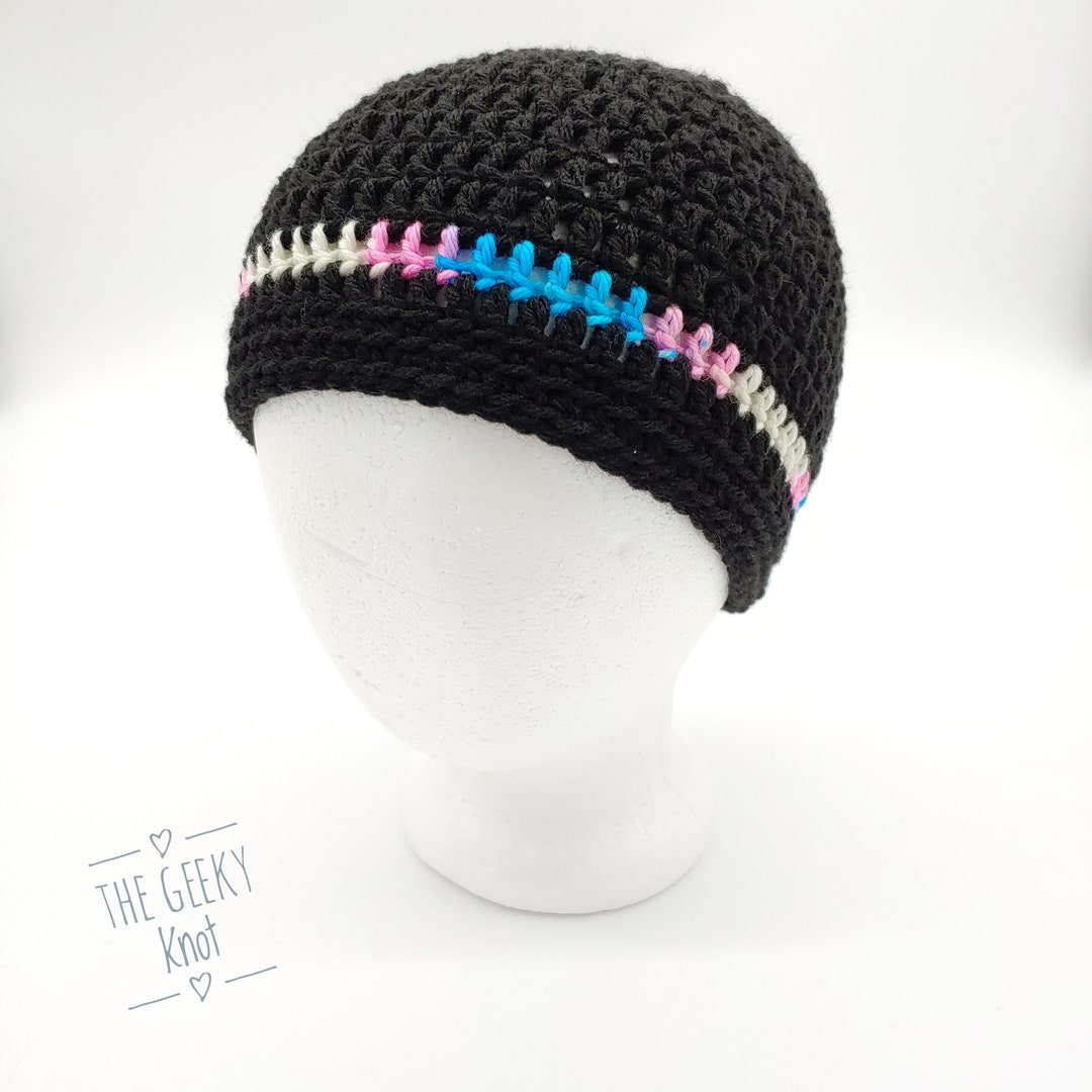 Thin Red Line Flag Beanie, Firefighter Skull Cap, Navy Or Black, Cuff