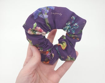 Meaningful floral handmade fabric scrunchie