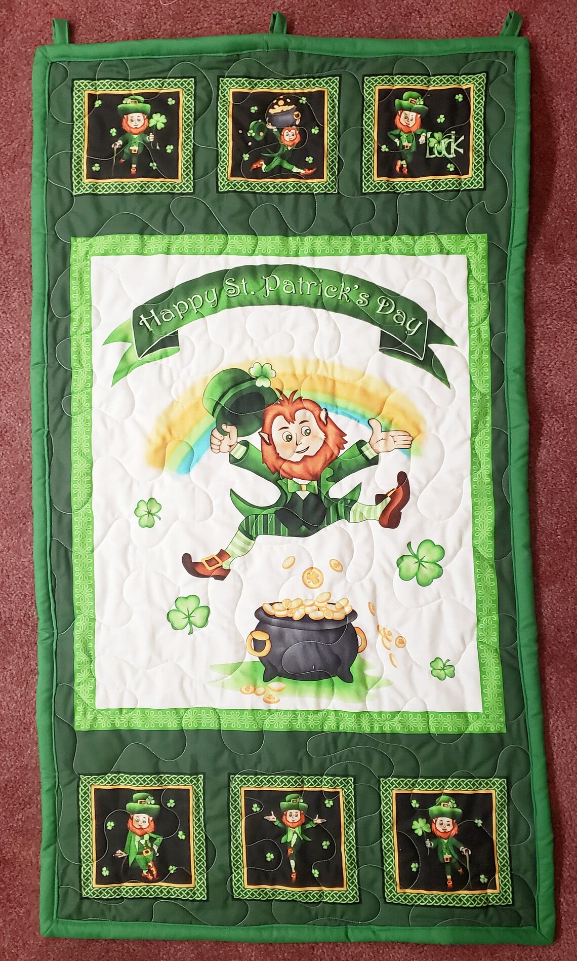 Quilted Wall Hanging St. Patrick's Day 23x42 M Green Etsy