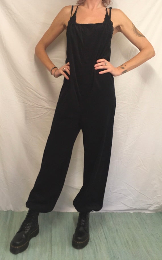 Vintage black velvet jumpsuit