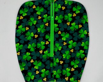 Shamrock zip front catheter bag cover. Insert drain bag, zip closed. No need to remove cover to empty. Easy access to drain port. Privacy