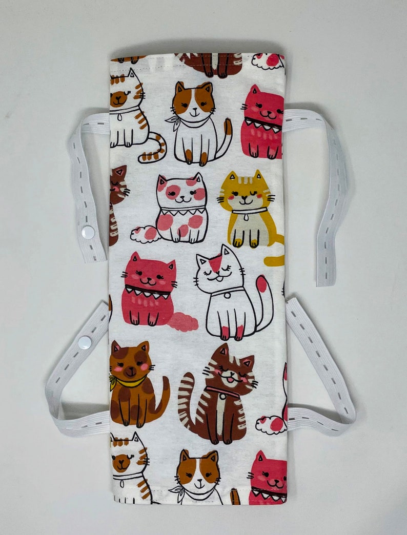 Cats flannel leg bag cover for foley users. For large 1000ml size urine drain. Full coverage, comfortable and durable wear for daily use. image 2