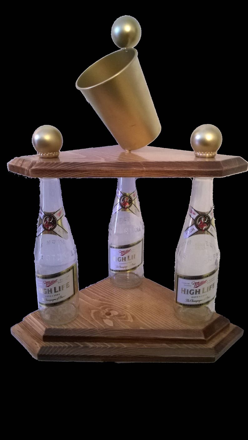 Beer Pong Trophy Hand Made Customizable Wood Finish Etsy