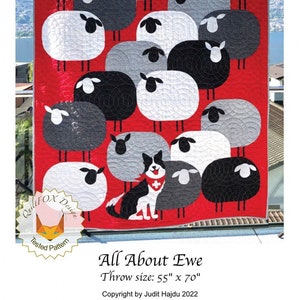 All About Ewe Quilt Pattern by Quilt Fox Design, Flock of Sheep Quilt Pattern