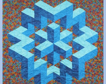 Asterisk. Quilt Pattern by The Quilter's Clinic, 3-D Illusion quilt pattern