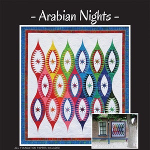 Arabian Nights, Foundation Paper Pieced Pattern by Jacqueline de Jonge, BeColourful, Foundations Included