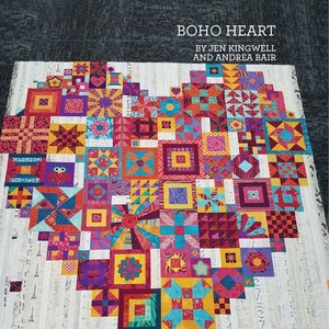 Boho Heart Booklet, Quilt Pattern by Jen Knngwell Designs, Sampler Quilt Pattern