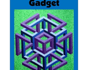 Gadget Quilt Pattern by Quilter's Clinic, Optical Illusion Quilt, 3-D illusion Quilt Pattern