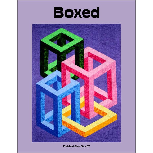 Boxed 3-D Illusion Quilt Pattern by Quilter's Clinic, Optical Illusion Quilt