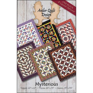 Mysterious Quilt Pattern by Doug Leko of Antler Quilt Designs, One Block, 6 Layout Options, 3 Size options