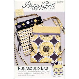 Runaround Bag Pattern by Joan Hawley, Lazy Girl Designs.  Small Lined Purse