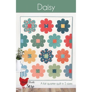 Daisy Quilt Pattern by Cluck Cluck Sew, a Fat Quarter Quilt in Five Sizes