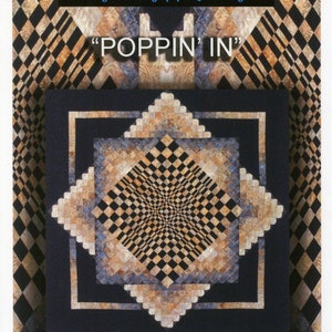 Poppin' In Quilt Pattern by Kathleen Andrews of KwiltArt, Optical Illusion Quilt