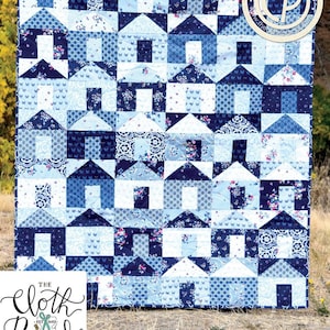 Hannas Houses Quilt, Pattern by The Cloth Parcel, Layer Cake Pattern