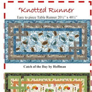 SALE!  Knotted Runner Pattern, Table Runner Pattern by The Fabric Addict